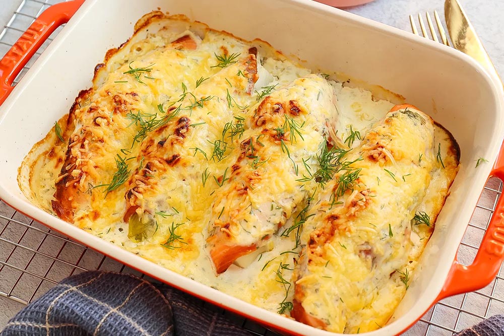 Witlof ovenschotel met Zalm