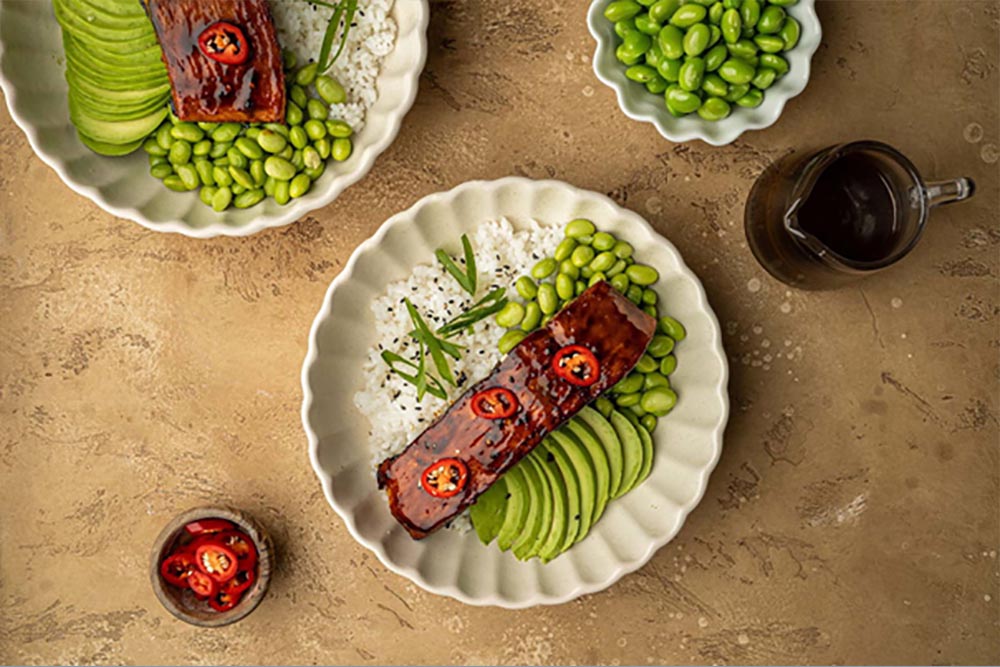Zalm teriyaki met rijst