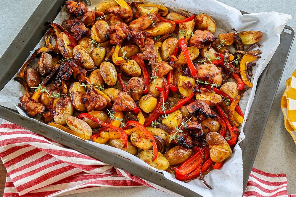 Kip met krieltjes en paprika